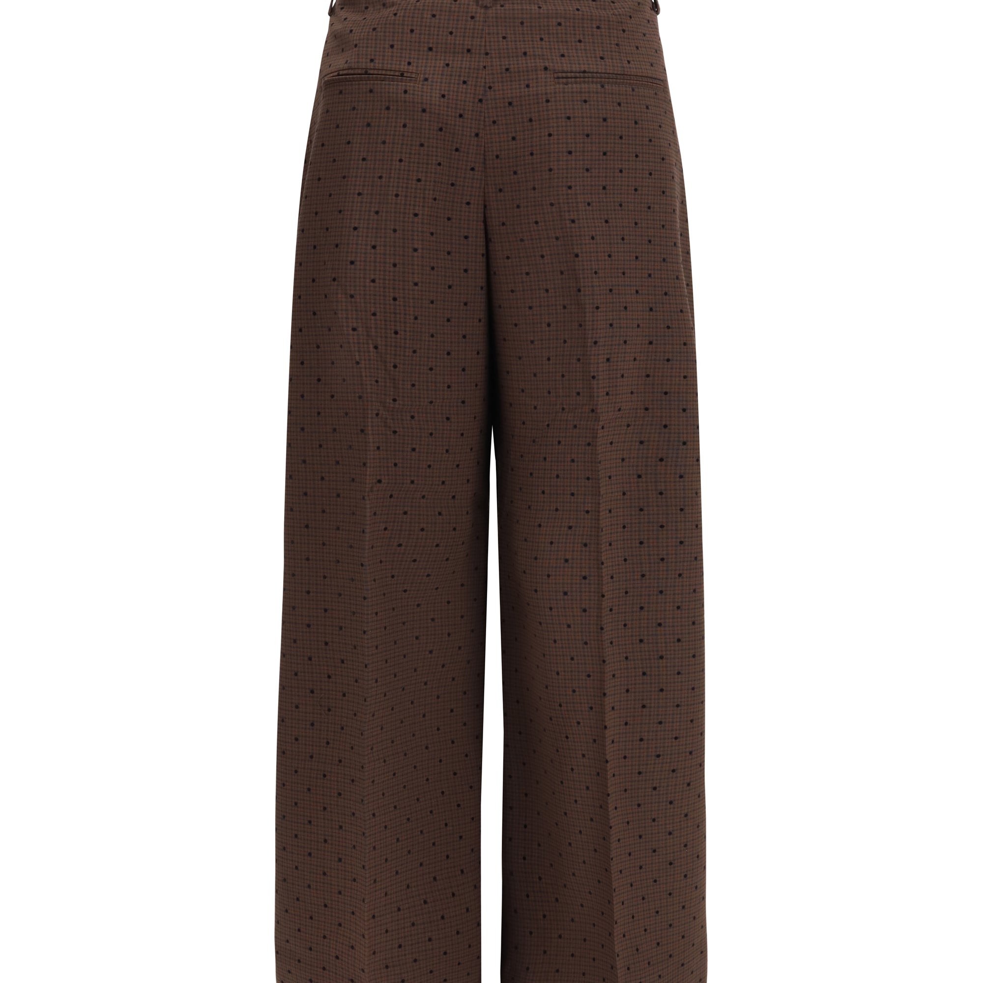 Flocked plaid crossover Pants