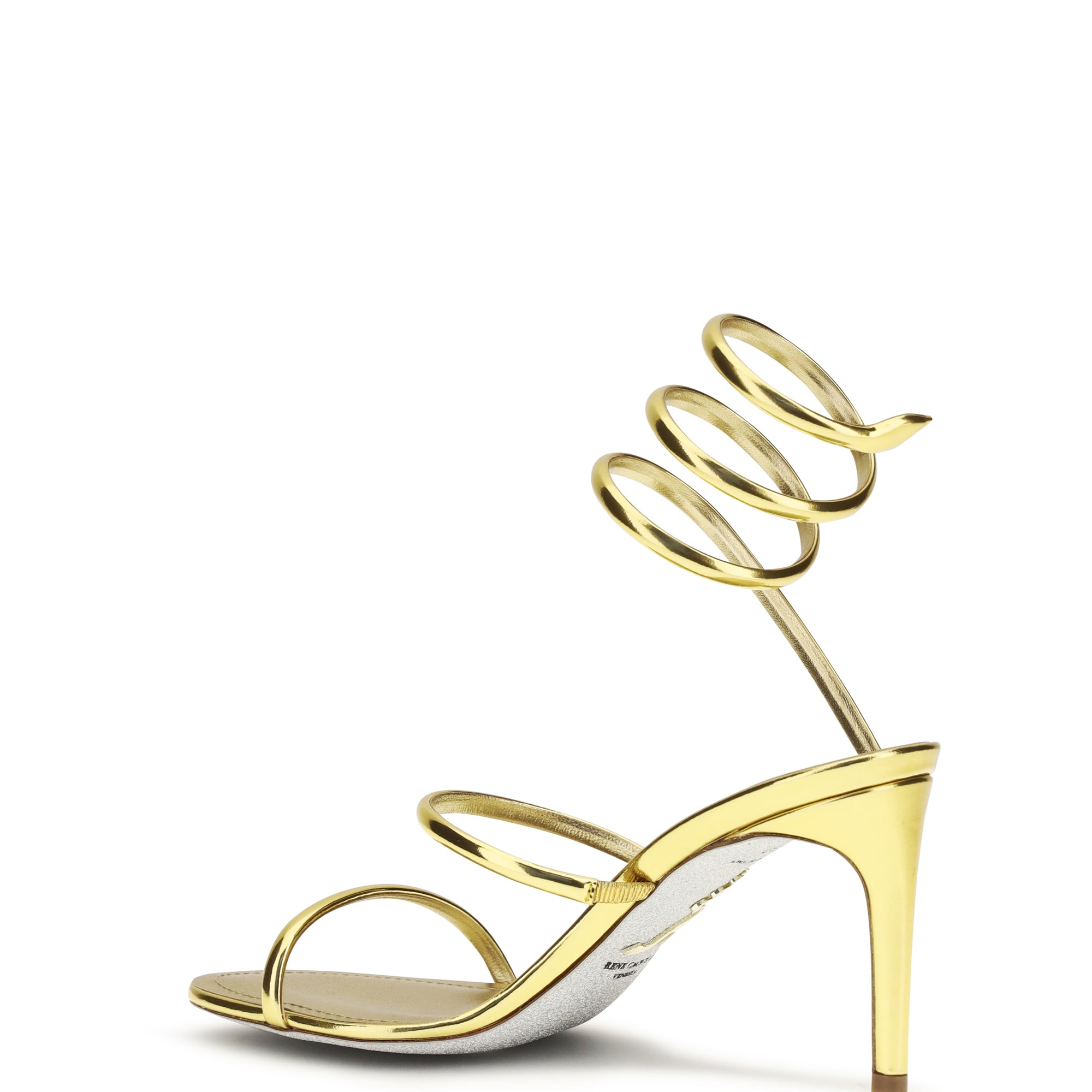 Metallic Cleo Sandals in leather