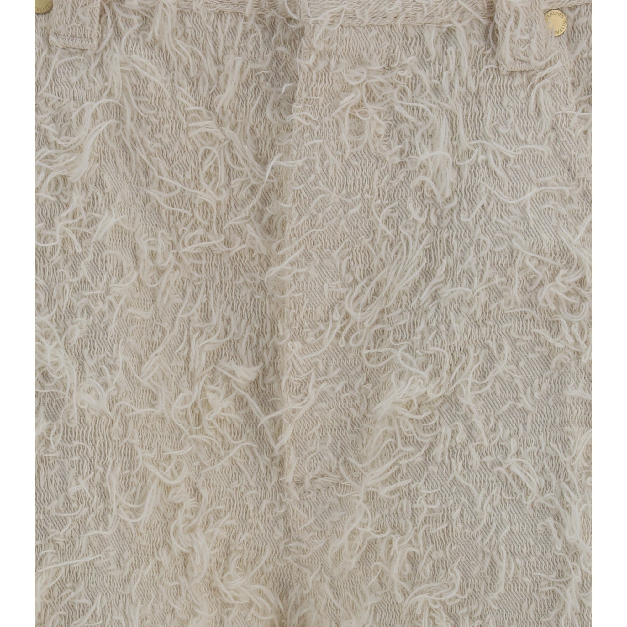 Square-leg dyed furry Pants with monili