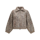 Perforated zip Cardigan
