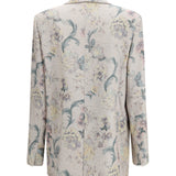 Peonia My Love motif hopsack linen-blend Jacket