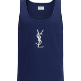 Cassandre Tank Top in cotton with YSL Monogram