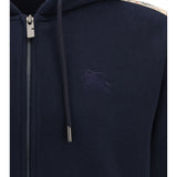 Check Trim Cotton Zip Hoodie