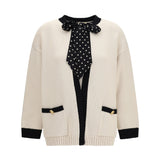 Open polka-dot bow Cardigan