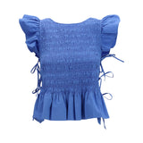 Ruched cotton Top with side bows