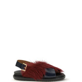 Fur-lined Fussbett Sandals