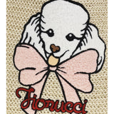 Raffia Tote Bag with poodle