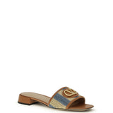 VLogo Signature raffia slide Sandals