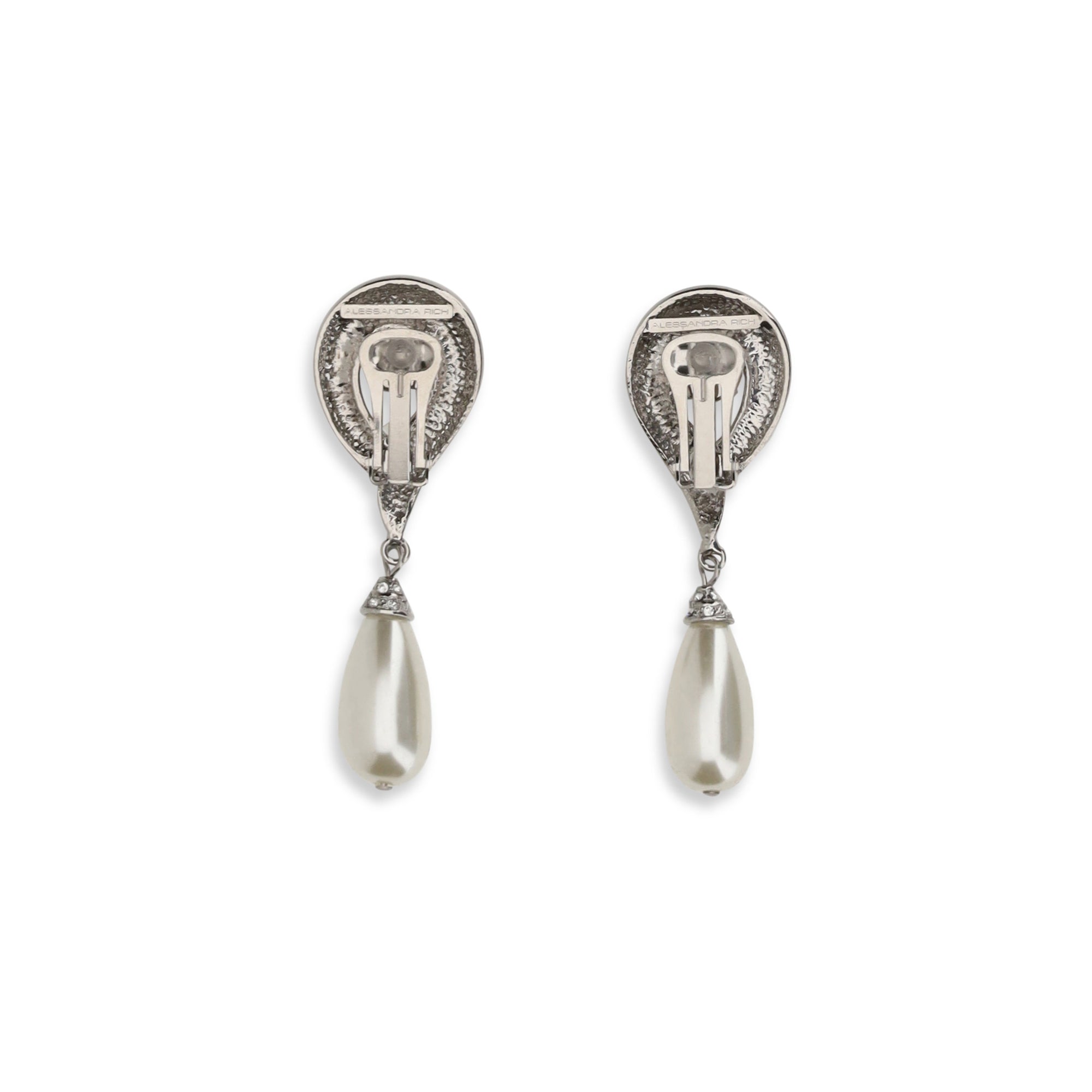 Crystal Earrings with pearl pendants
