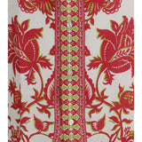Linen shirt with floral print and short sleeves