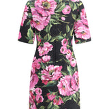 Peony print mini Dress