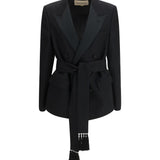 Double-breasted virgin wool Blazer with belt