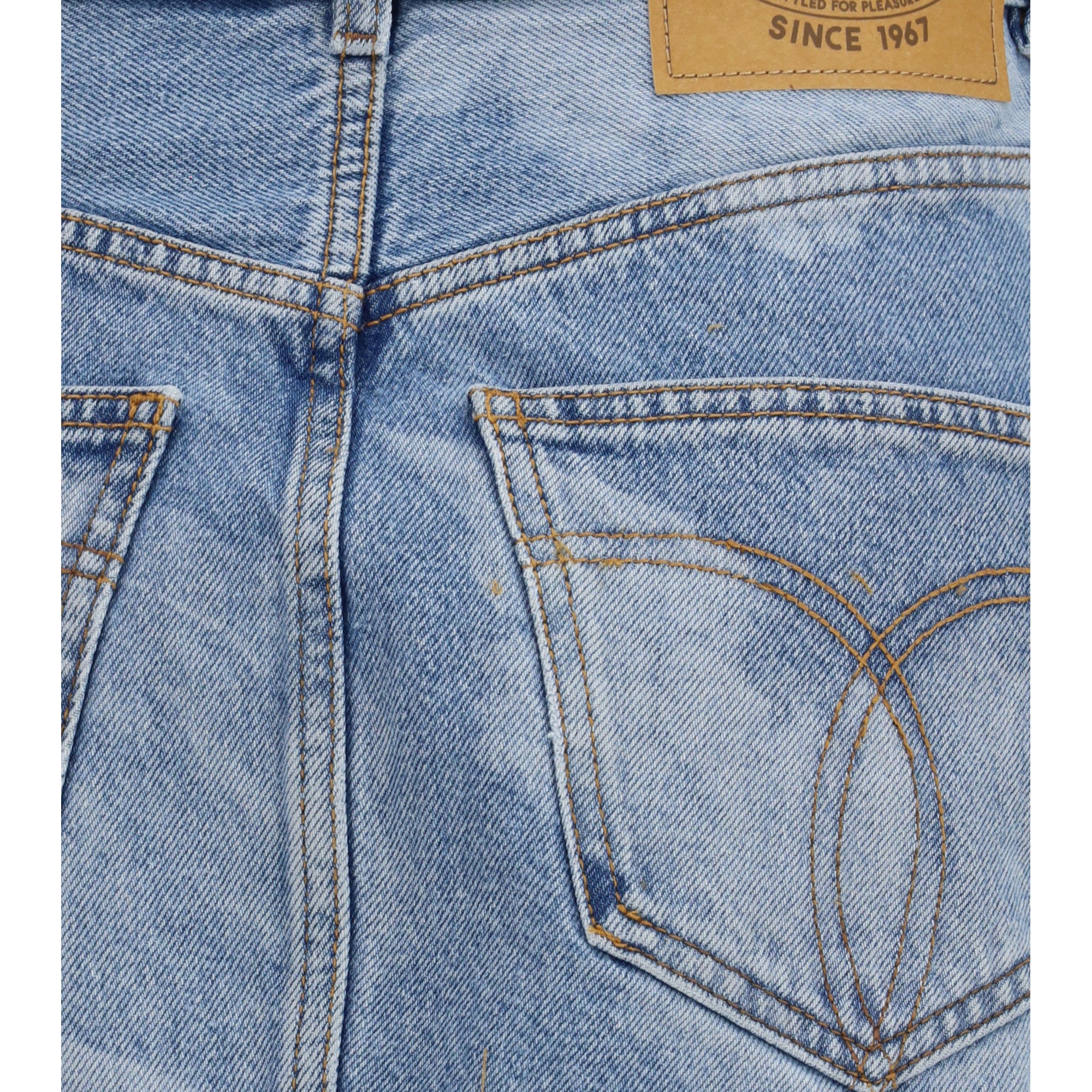 Angel-print denim mini Skirt