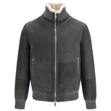 Shearling Jacket with zip and high neck