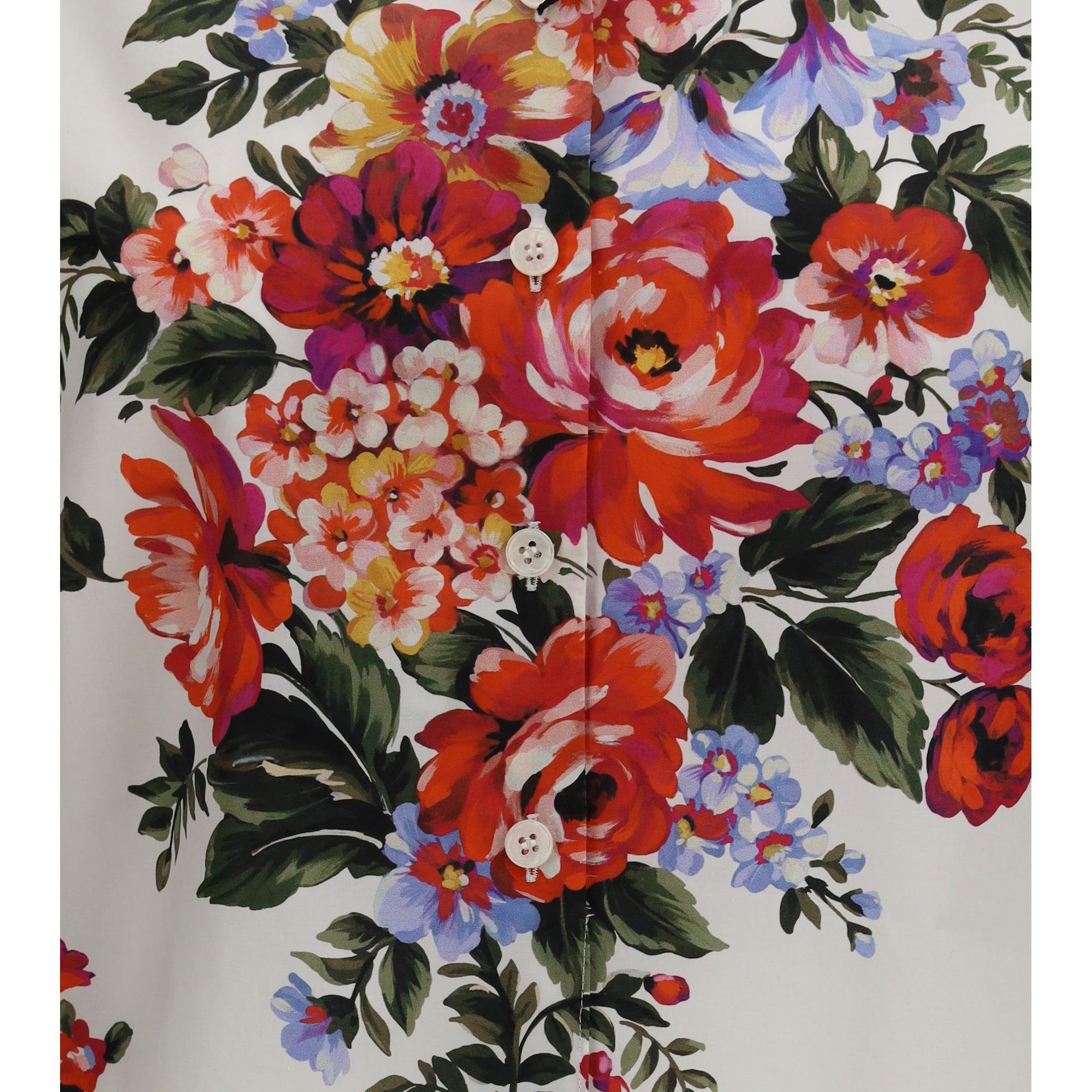 Cotton Shirt with bouquet print