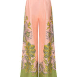 Printed silk twill Pants