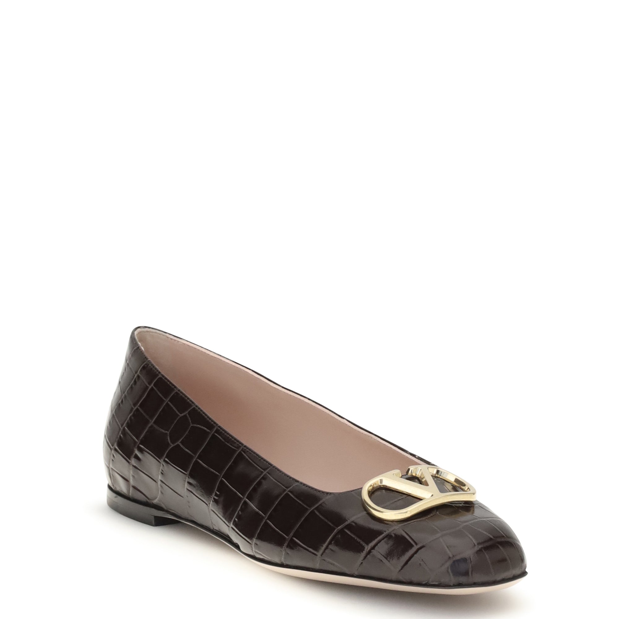 VLogo Signature croc-effect Ballerinas