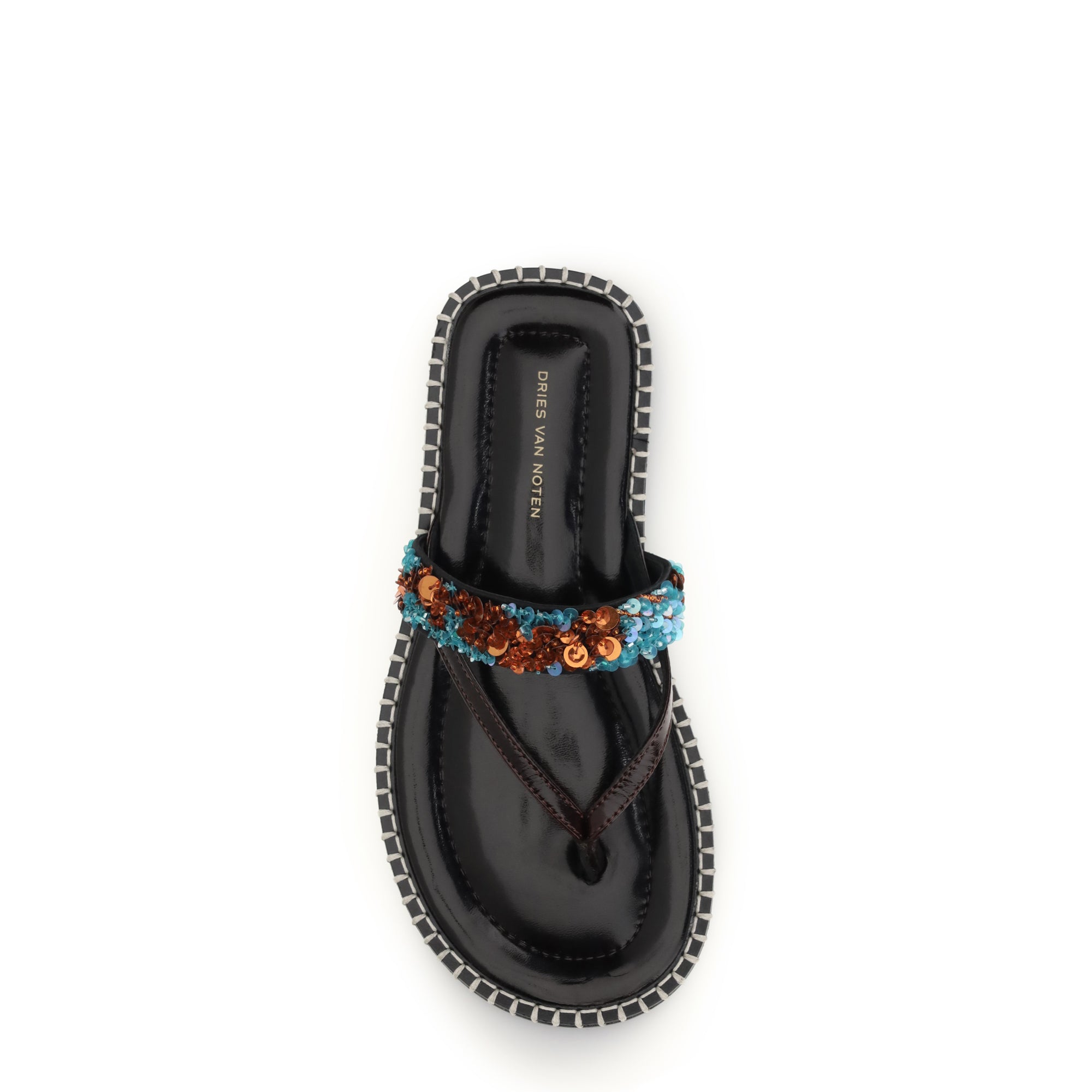 Slip-on leather Sandals with sequins