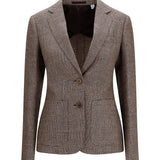Single-breasted wool and linen Blazer