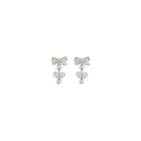 Double Bow Pearl Earrings