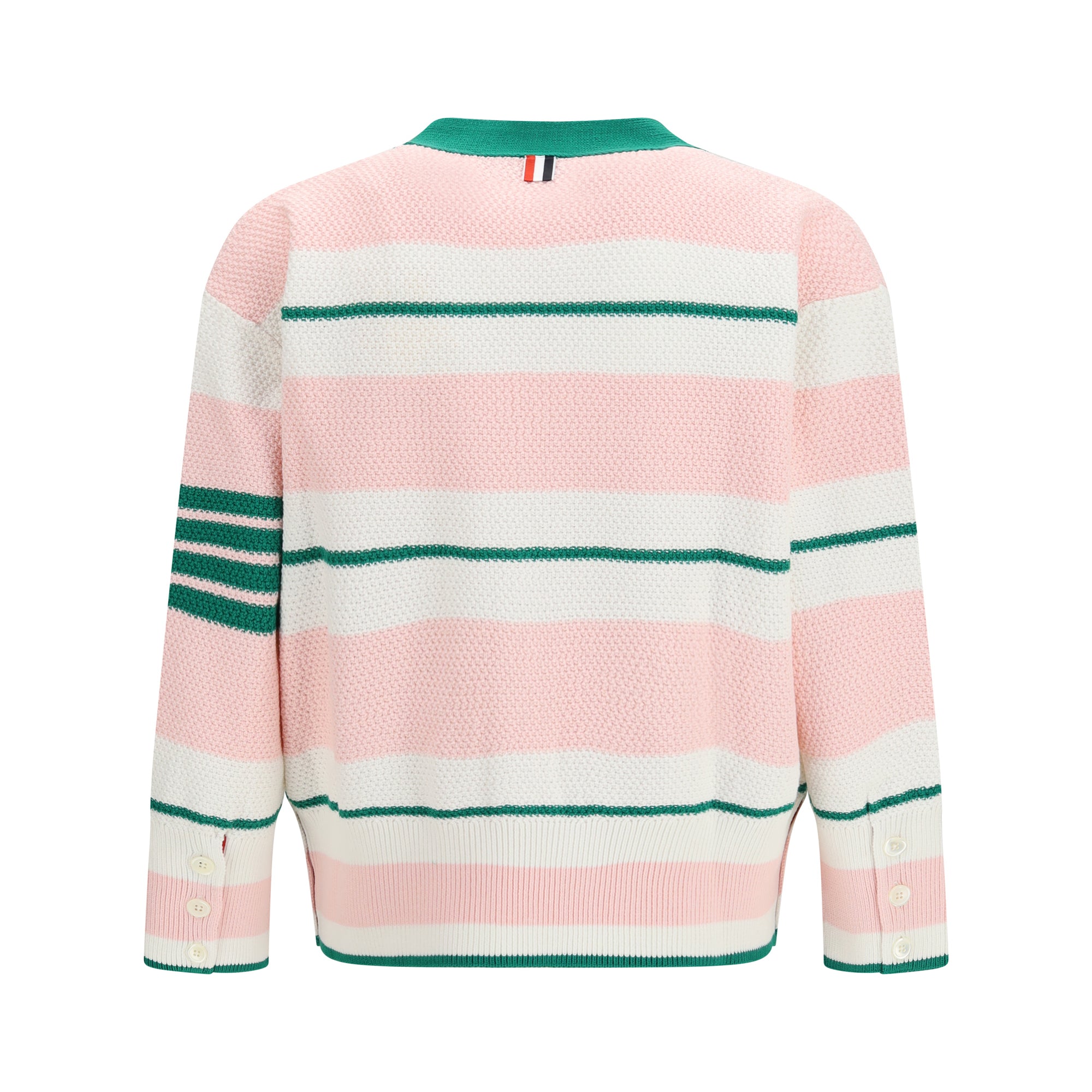 Classic stripe seed stitch V Neck Cardigan