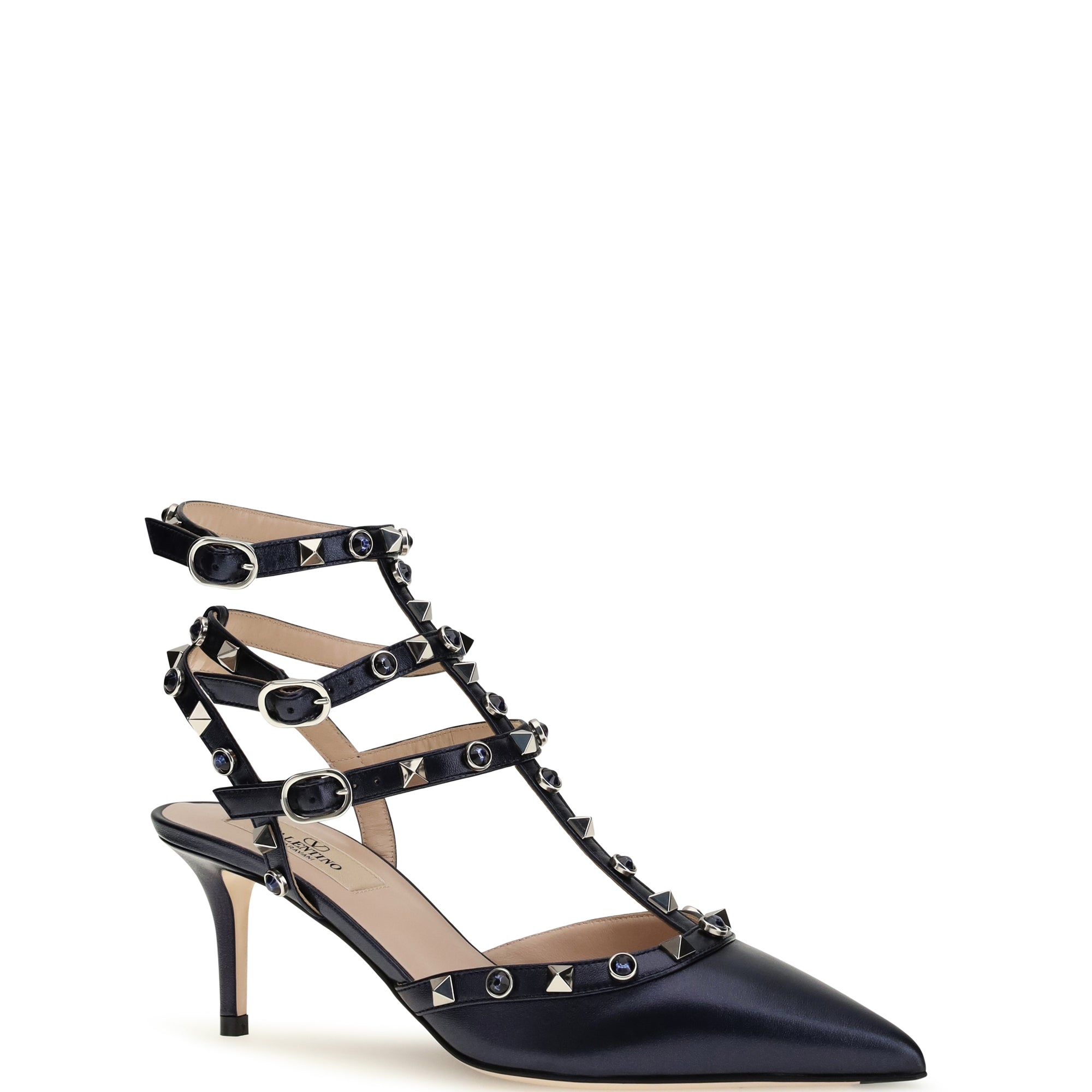 Rockstud Pumps in laminated leather