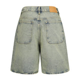 Super Wide Denim Bermuda Shorts