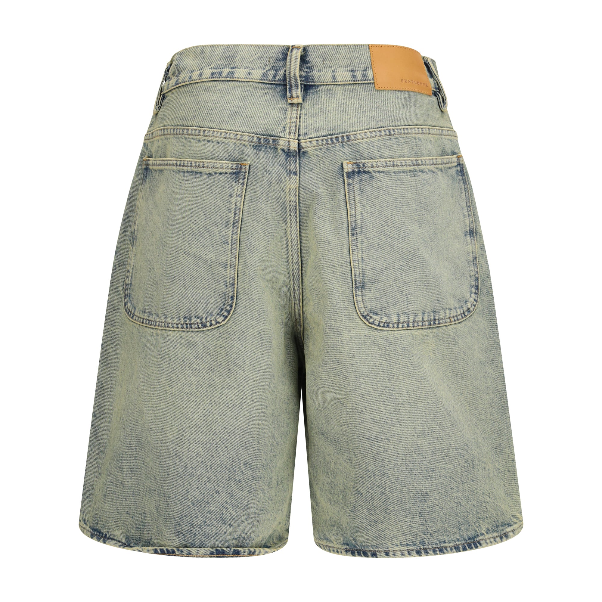 Super Wide Denim Bermuda Shorts
