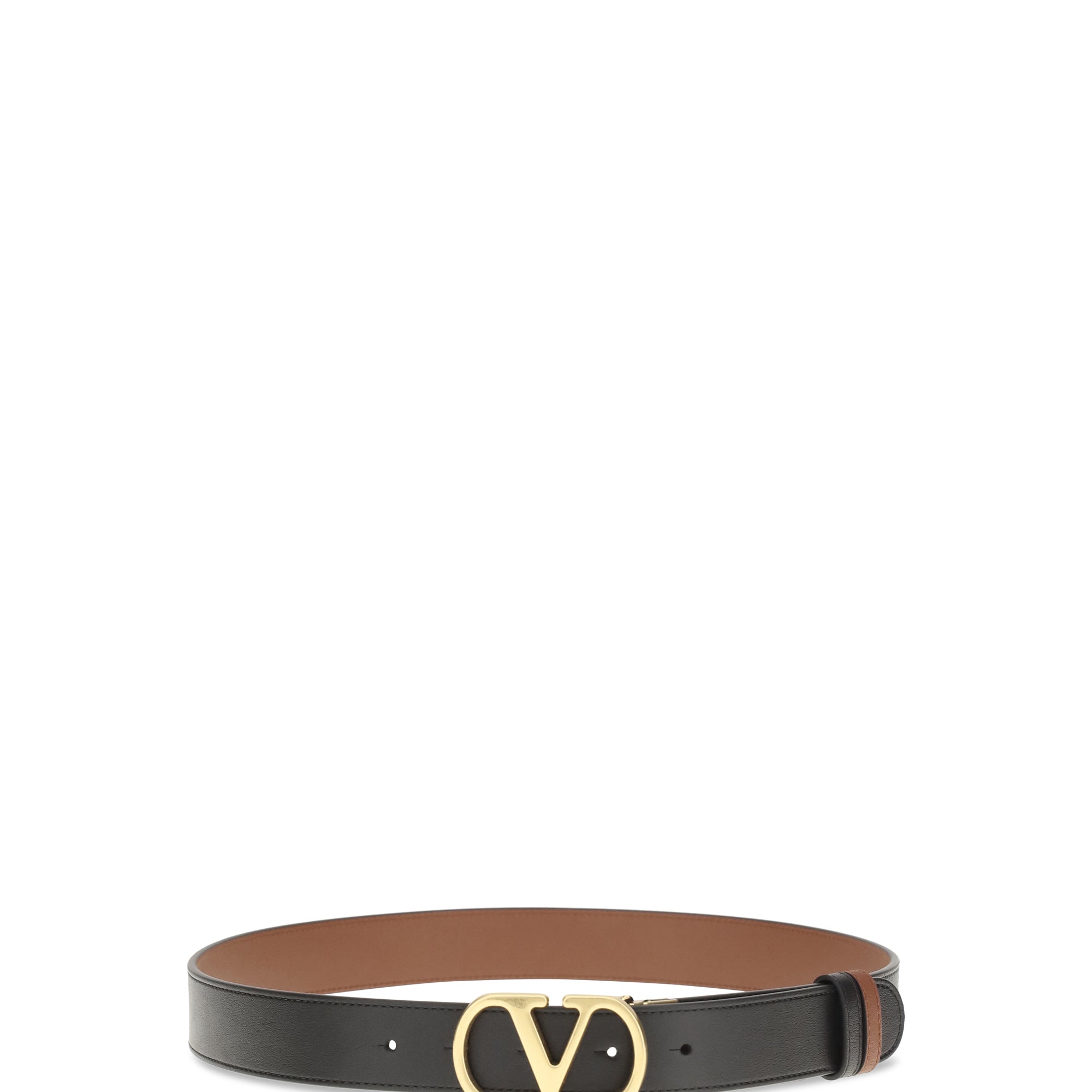 Reversible leather Belt with the VLogo Signature