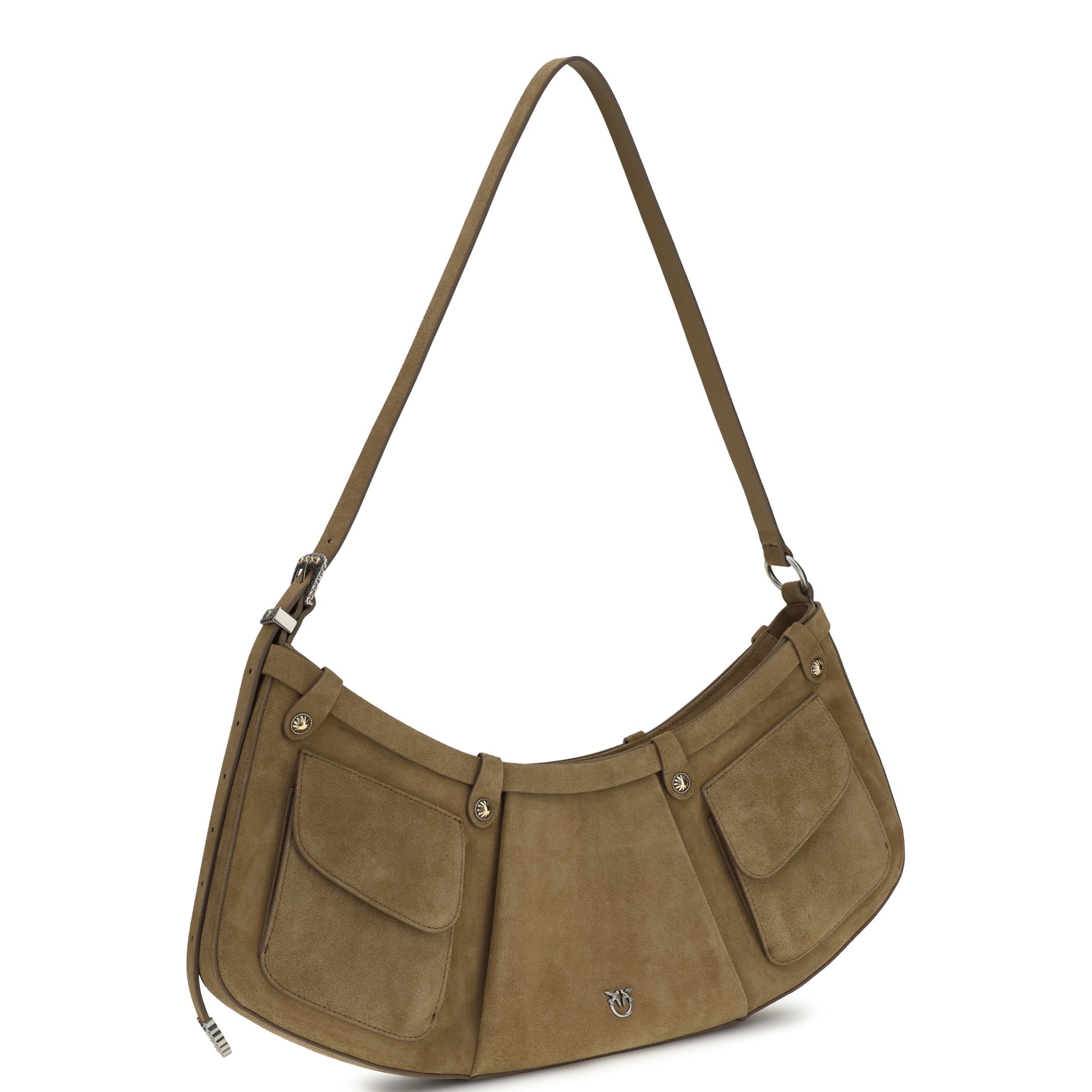 Large Pocket Body Shoulder Bag in suede