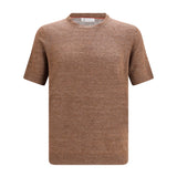 Linen and cotton crewneck T-shirt