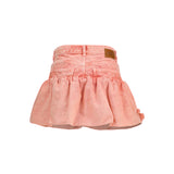 Mini Bubble Skirt in denim with appliqué roses
