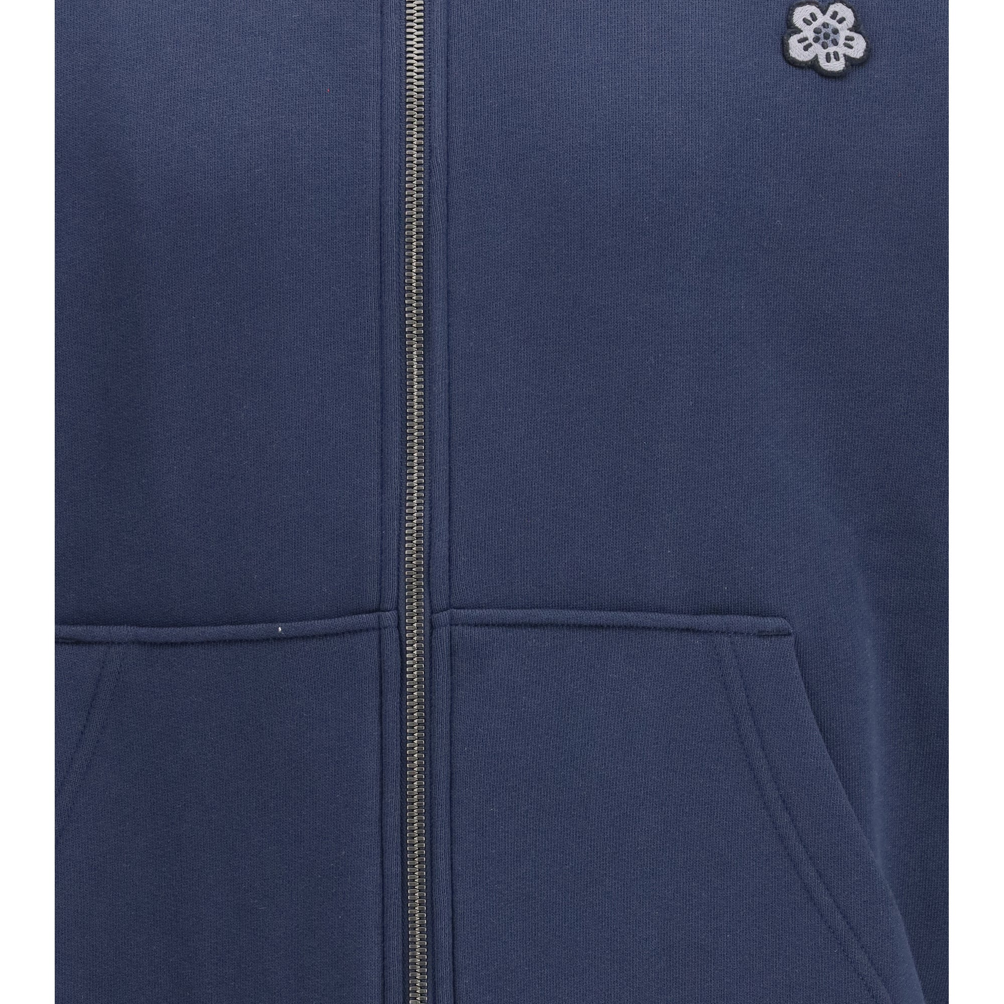 Boke Flower embroidered zip Hoodie