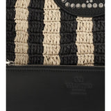 Striped raffia Bucket Bag
