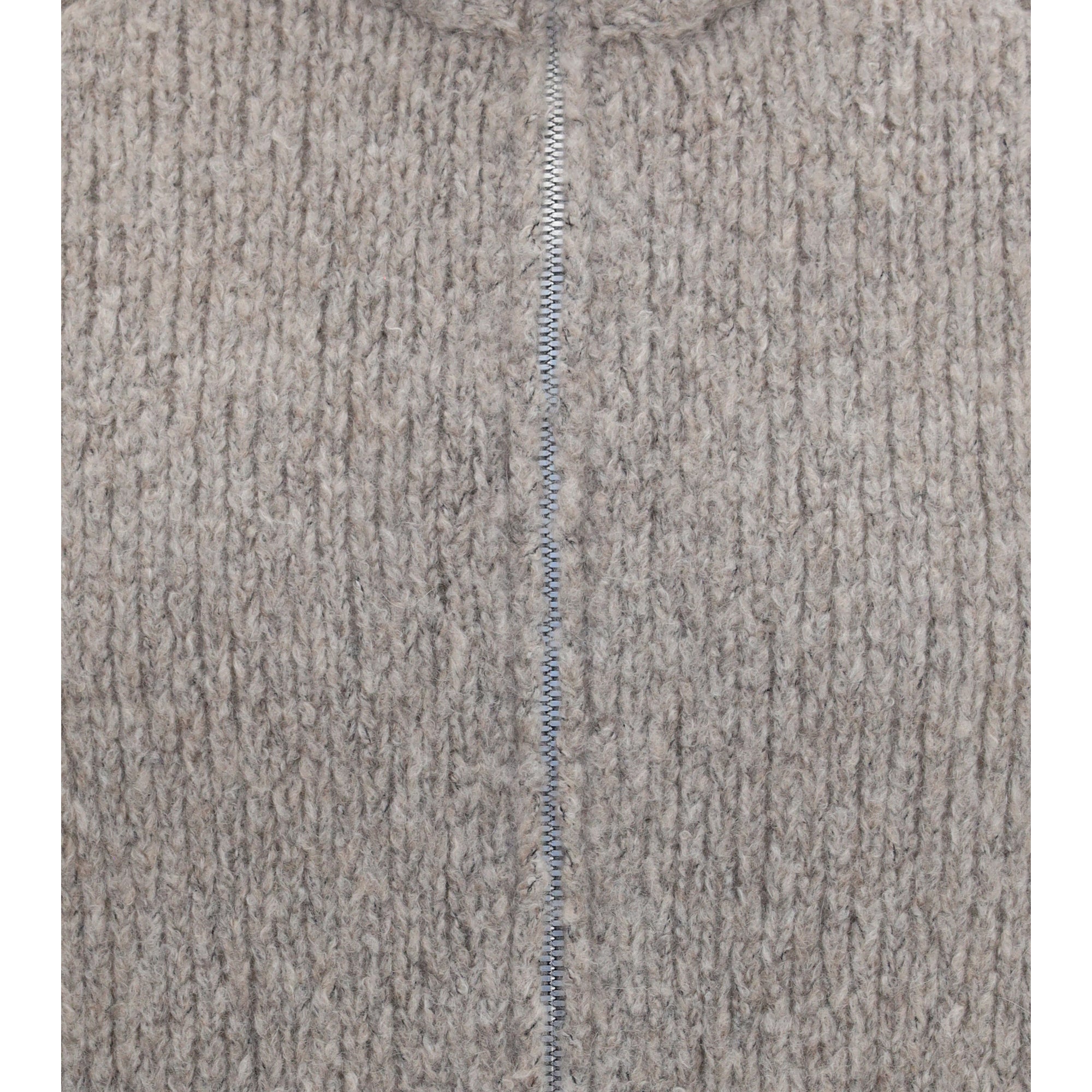 High-neck cashmere and silk Cardigan with zip