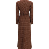Polka Dot Silk Crêpe de Chine Midi Dress with bow