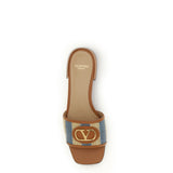 VLogo Signature raffia slide Sandals