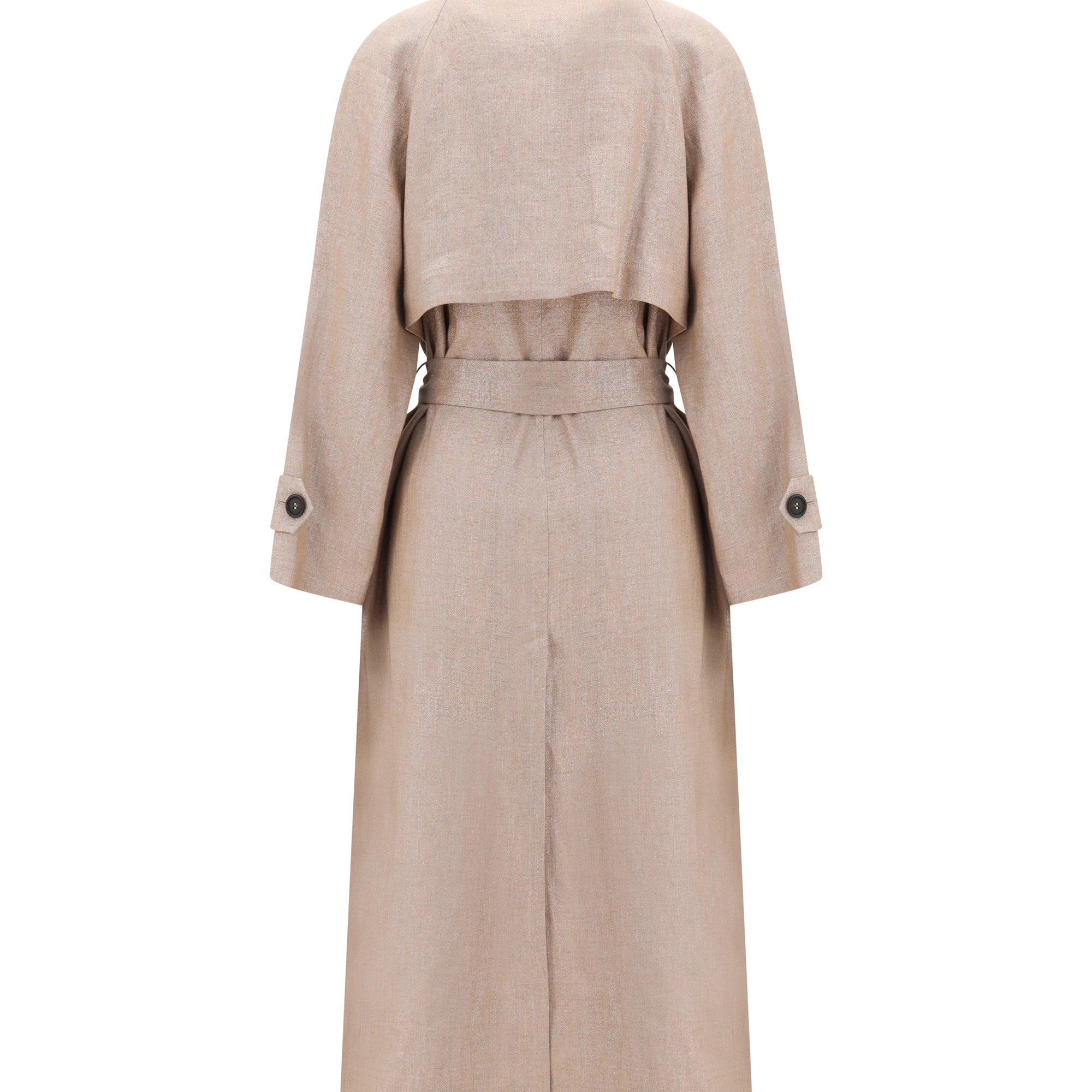 Linen Trench coat with lurex