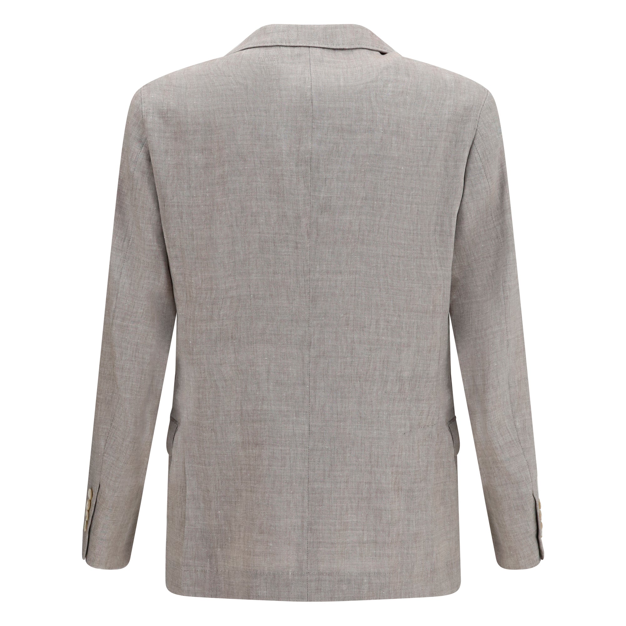 Deconstructed linen and wool chevron Jacket