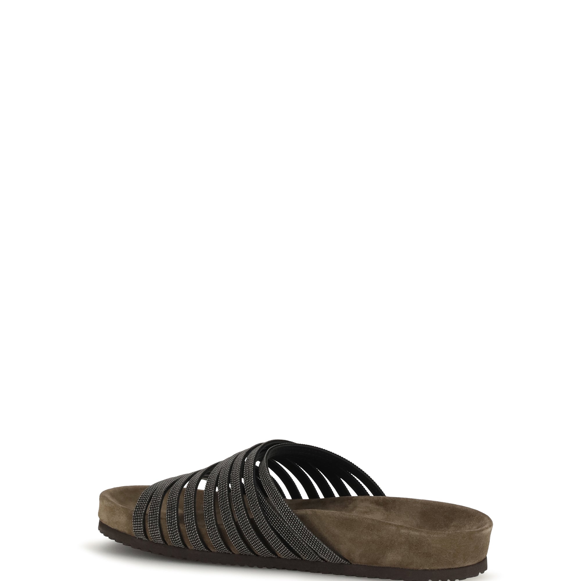 Lace-up Slides with monili embellishment