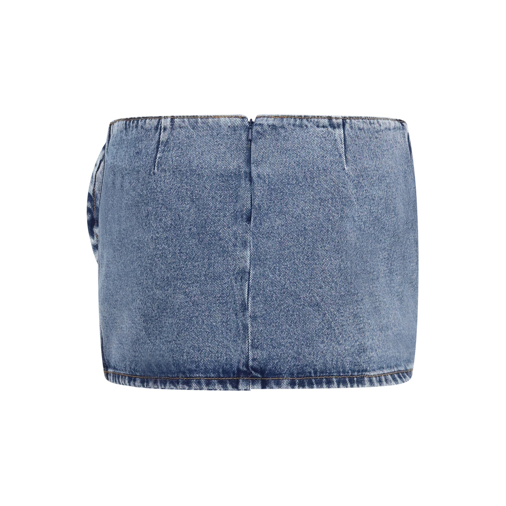 Twisted floral denim Mini Skirt