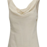 Viscose and linen twill Top