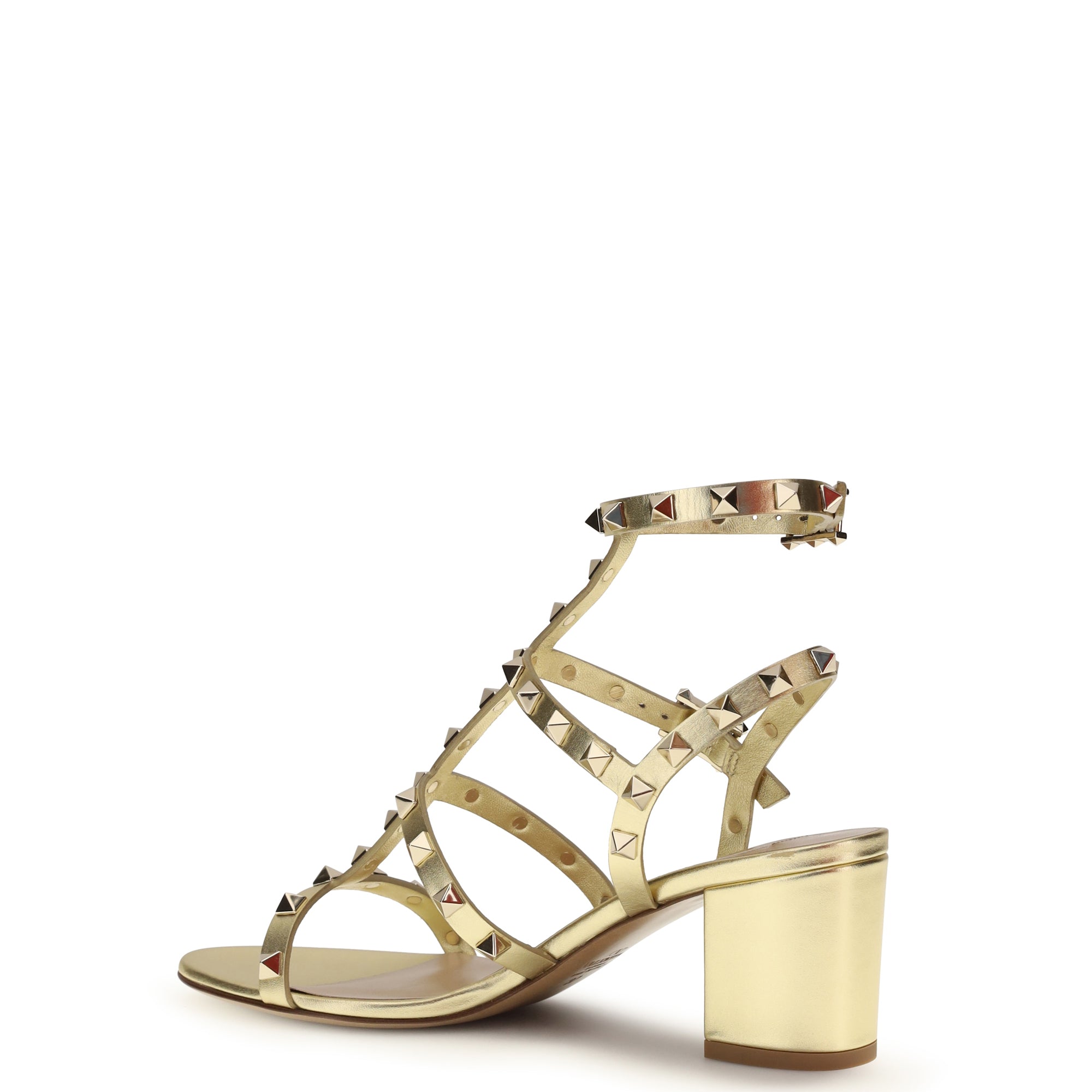 Rockstud Sandals laminated leather