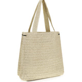 Raffia Tote Bag with poodle