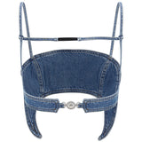 Denim Moon Top