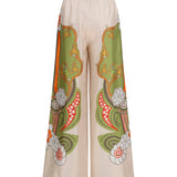 Printed silk palazzo Pants