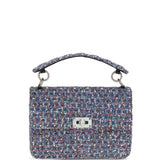 Rockstud Spike Tweed Handbag