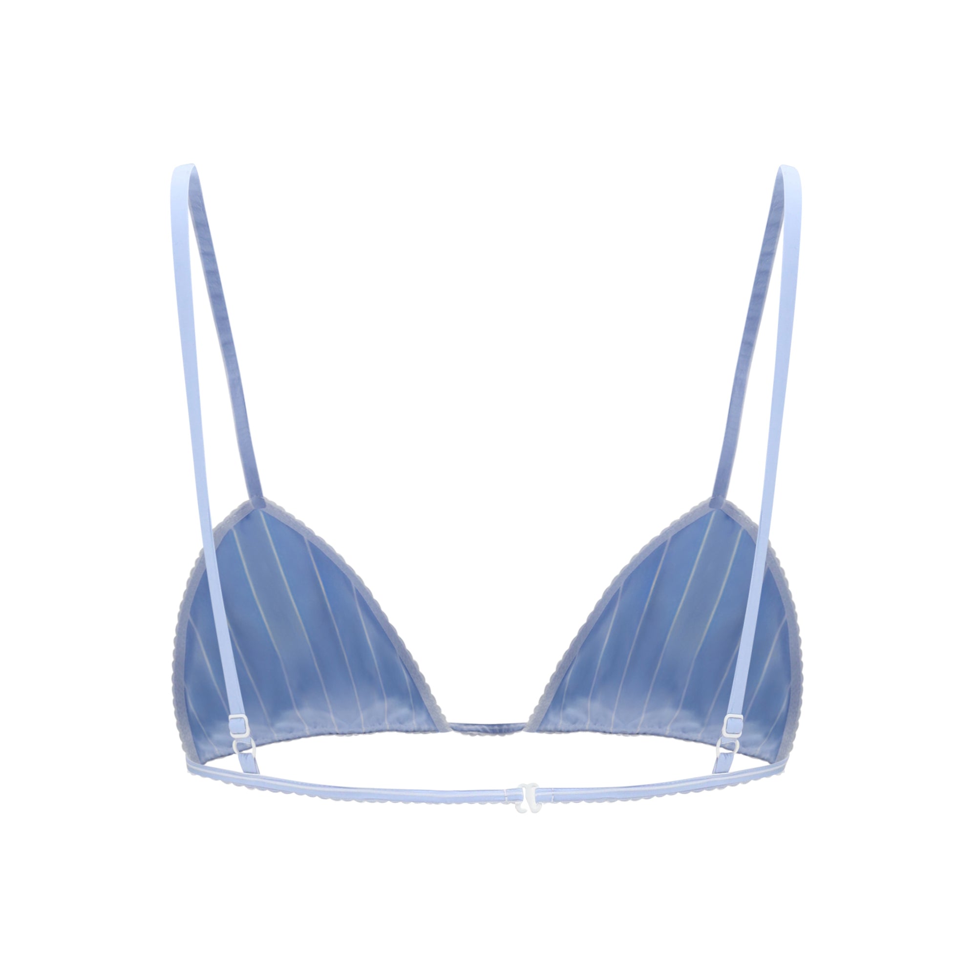 Striped poplin embroidered Bra