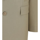Single-breasted Jacket in wool and silk