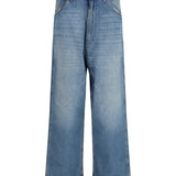 Patchwork-detail wide leg Jeans